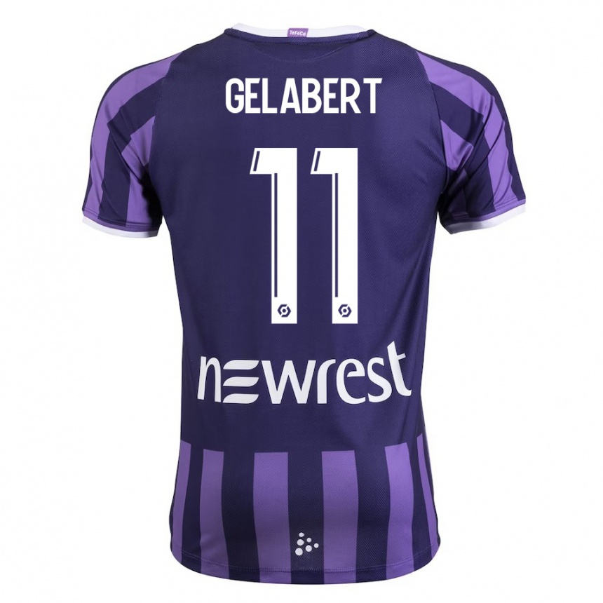 Niño Fútbol Camiseta César Gelabert #11 Morado 2ª Equipación 2023/24 Perú