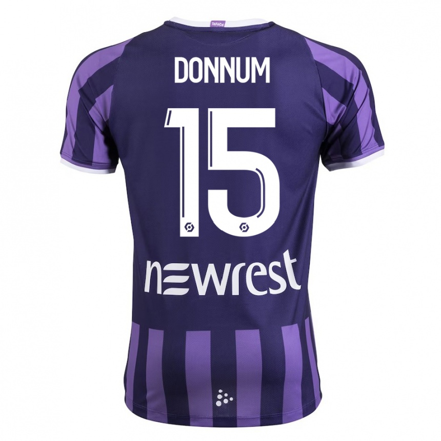 Niño Fútbol Camiseta Aron Dønnum #15 Morado 2ª Equipación 2023/24 Perú