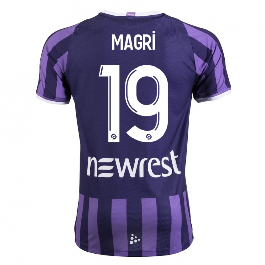 Niño Fútbol Camiseta Frank Magri #19 Morado 2ª Equipación 2023/24 Perú