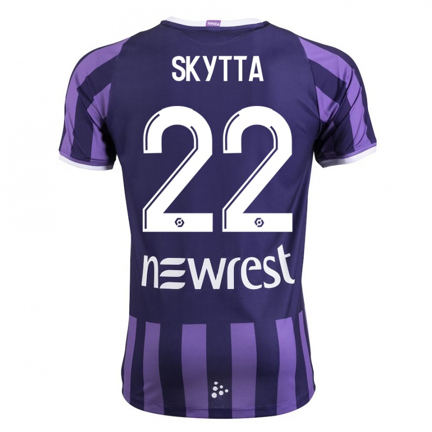 Niño Fútbol Camiseta Naatan Skyttä #22 Morado 2ª Equipación 2023/24 Perú