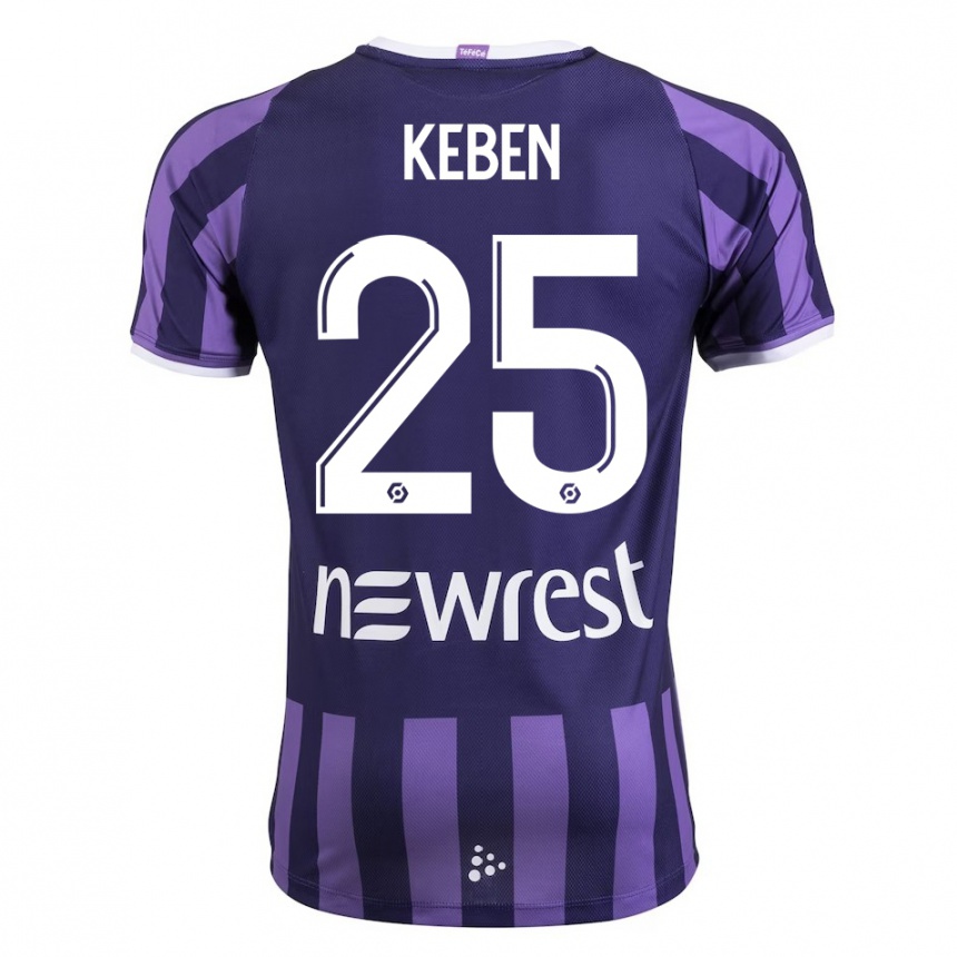 Niño Fútbol Camiseta Kévin Keben #25 Morado 2ª Equipación 2023/24 Perú