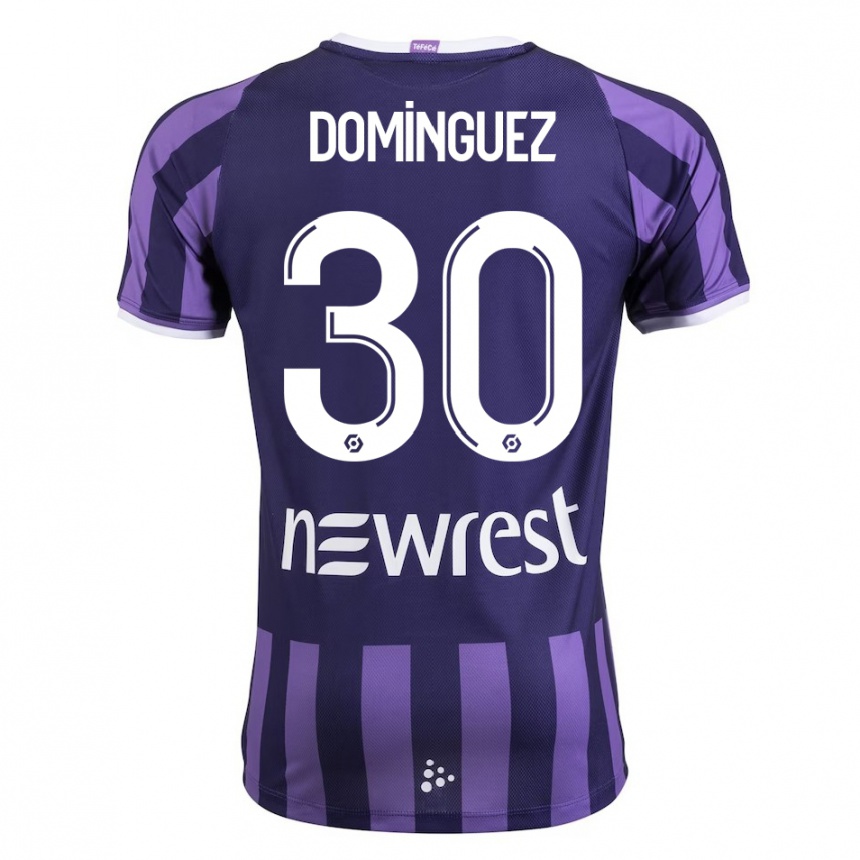 Niño Fútbol Camiseta Álex Domínguez #30 Morado 2ª Equipación 2023/24 Perú