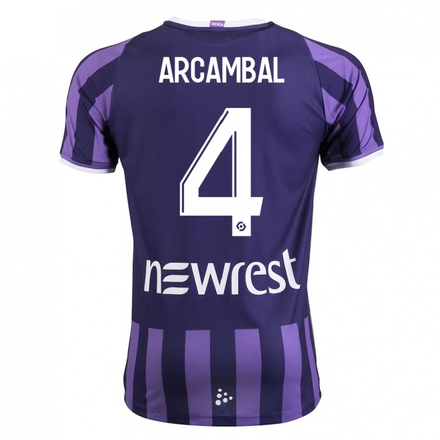 Niño Fútbol Camiseta Anais Arcambal #4 Morado 2ª Equipación 2023/24 Perú