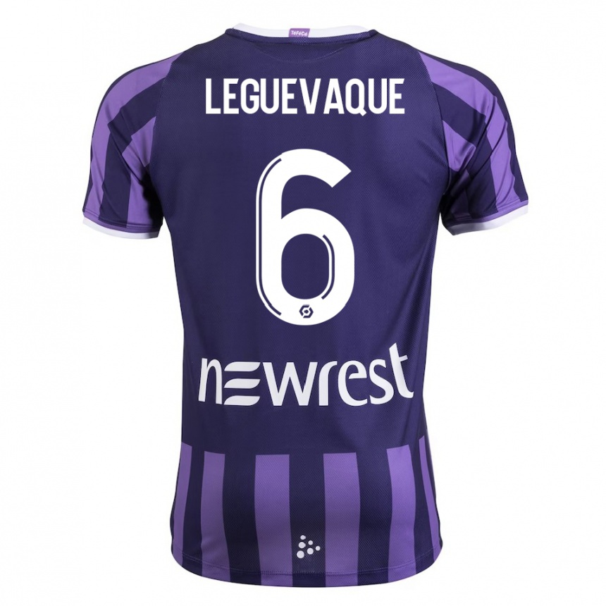 Niño Fútbol Camiseta Laurie Leguevaque #6 Morado 2ª Equipación 2023/24 Perú