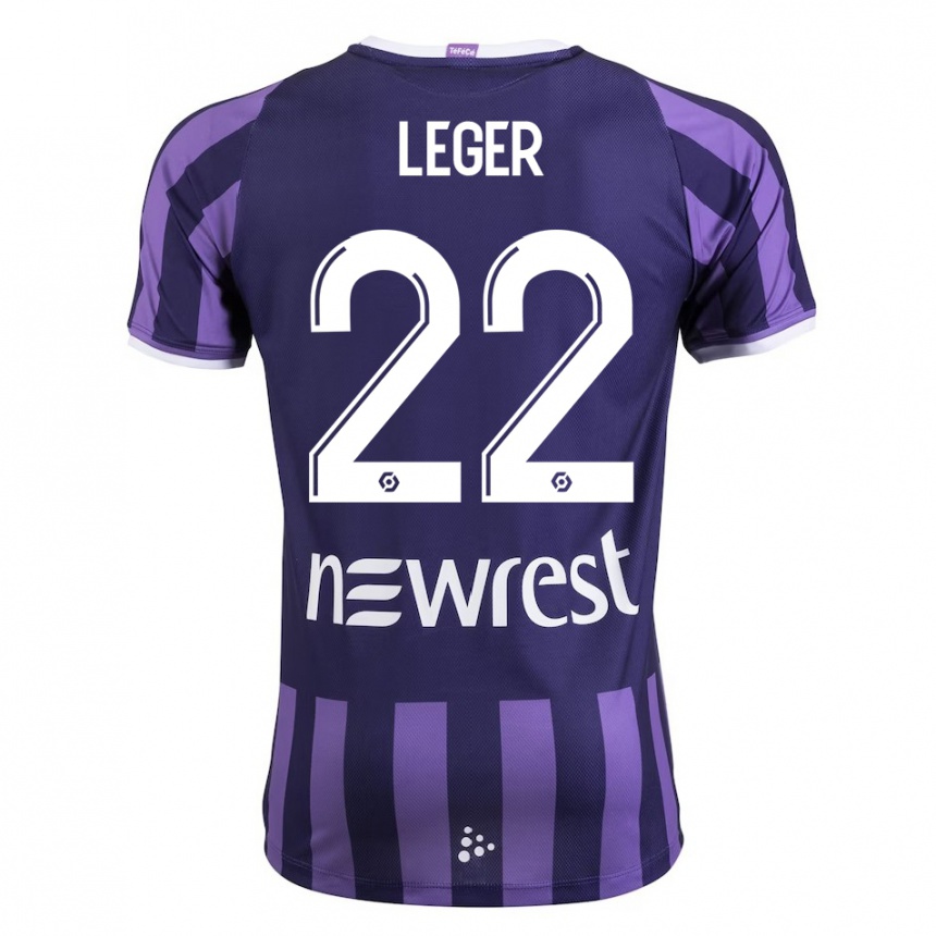 Niño Fútbol Camiseta Christelle Léger #22 Morado 2ª Equipación 2023/24 Perú