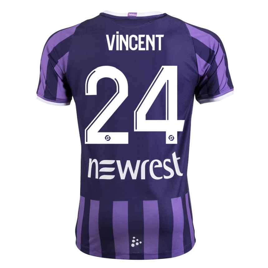 Niño Fútbol Camiseta Magalie Vincent #24 Morado 2ª Equipación 2023/24 Perú