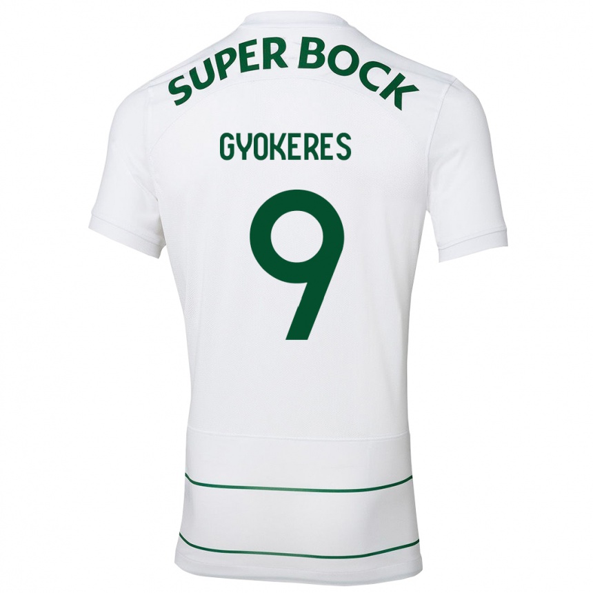 Niño Fútbol Camiseta Viktor Gyökeres #9 Blanco 2ª Equipación 2023/24 Perú