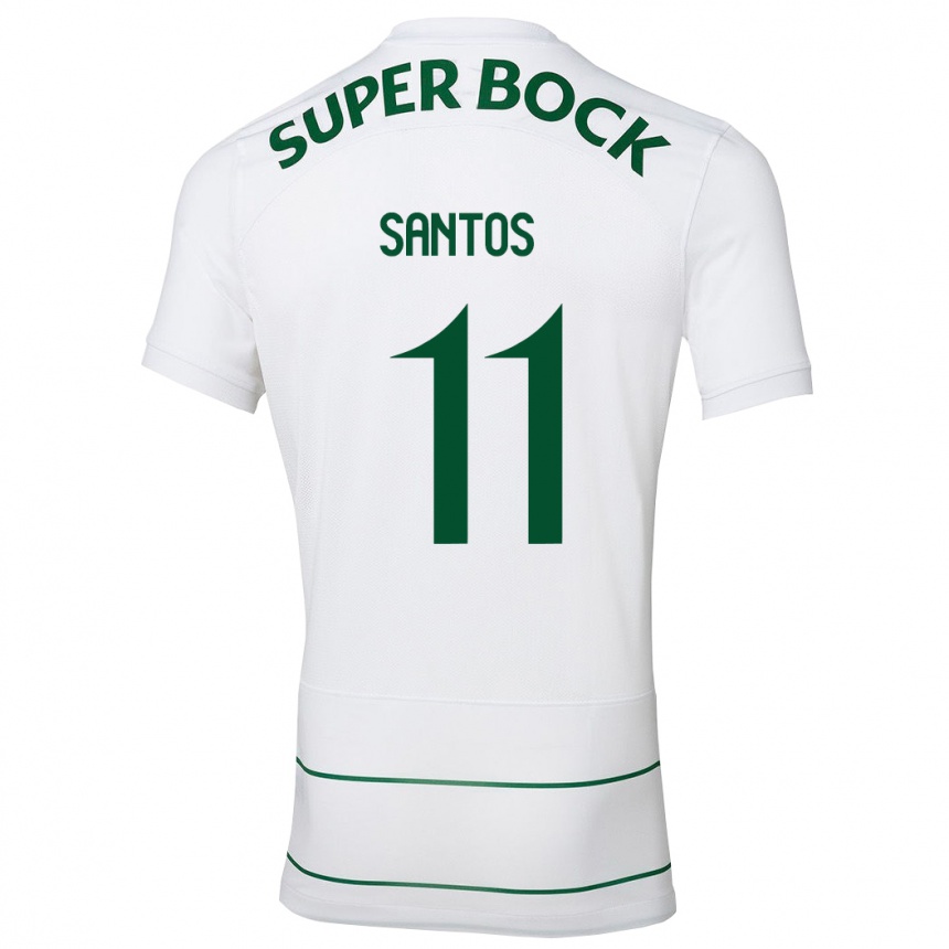 Niño Fútbol Camiseta Nuno Santos #11 Blanco 2ª Equipación 2023/24 Perú