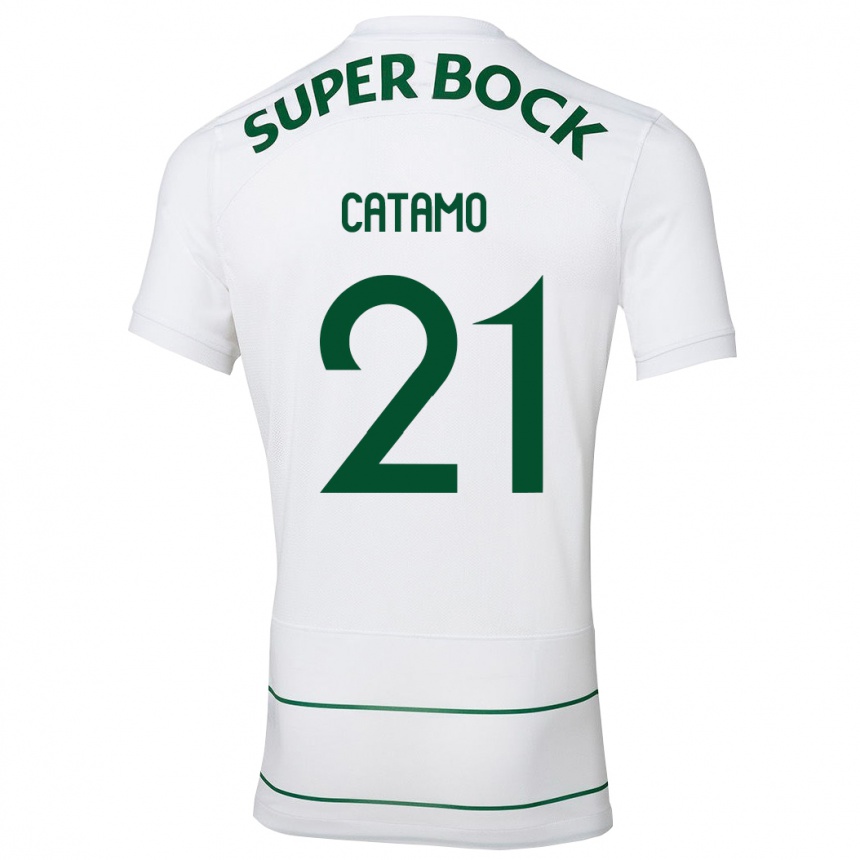 Niño Fútbol Camiseta Geny Catamo #21 Blanco 2ª Equipación 2023/24 Perú