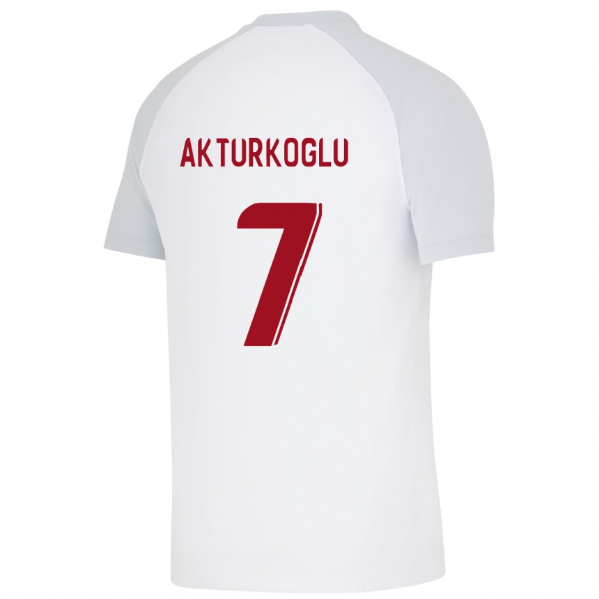 Niño Fútbol Camiseta Kerem Aktürkoğlu #7 Blanco 2ª Equipación 2023/24 Perú