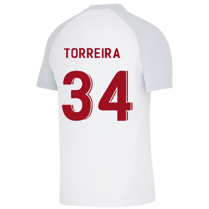 Niño Fútbol Camiseta Lucas Torreira #34 Blanco 2ª Equipación 2023/24 Perú