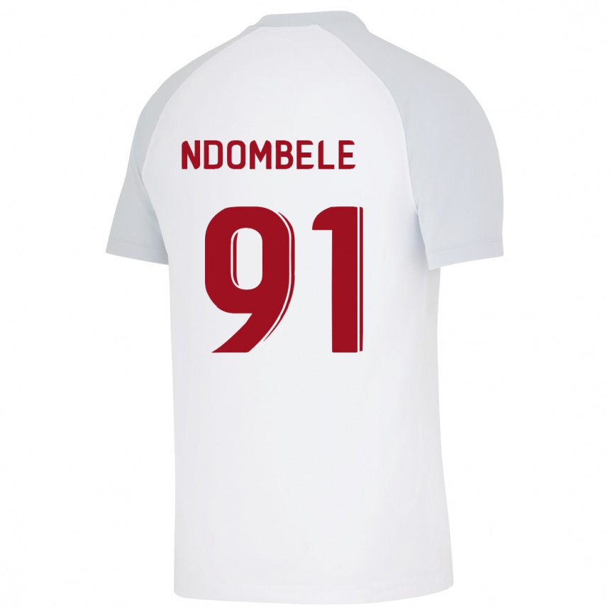 Niño Fútbol Camiseta Tanguy Ndombele #91 Blanco 2ª Equipación 2023/24 Perú