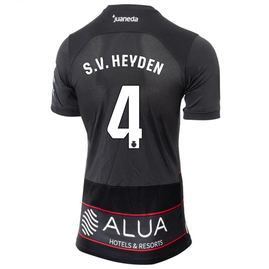 Niño Fútbol Camiseta Siebe Van Der Heyden #4 Negro 2ª Equipación 2023/24 Perú