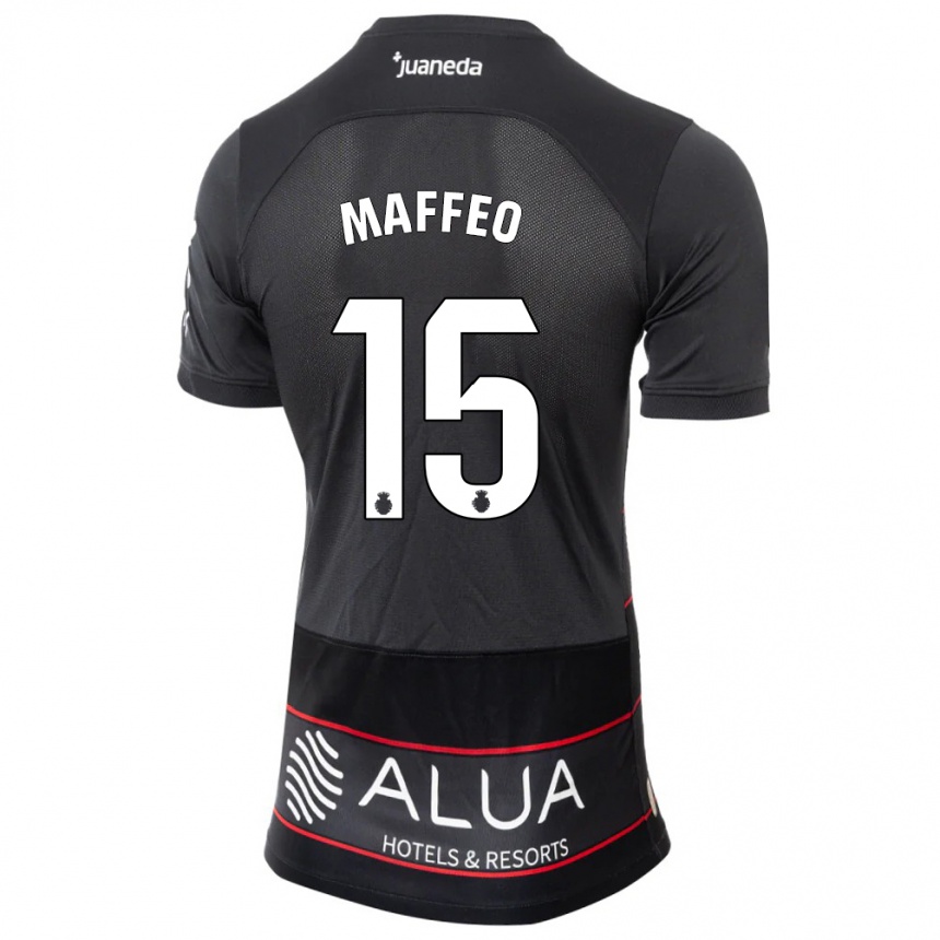 Niño Fútbol Camiseta Pablo Maffeo #15 Negro 2ª Equipación 2023/24 Perú