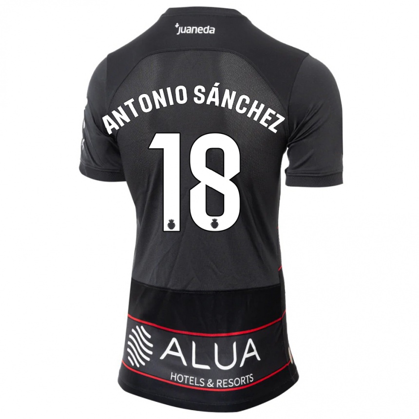 Niño Fútbol Camiseta Antonio Sánchez #18 Negro 2ª Equipación 2023/24 Perú