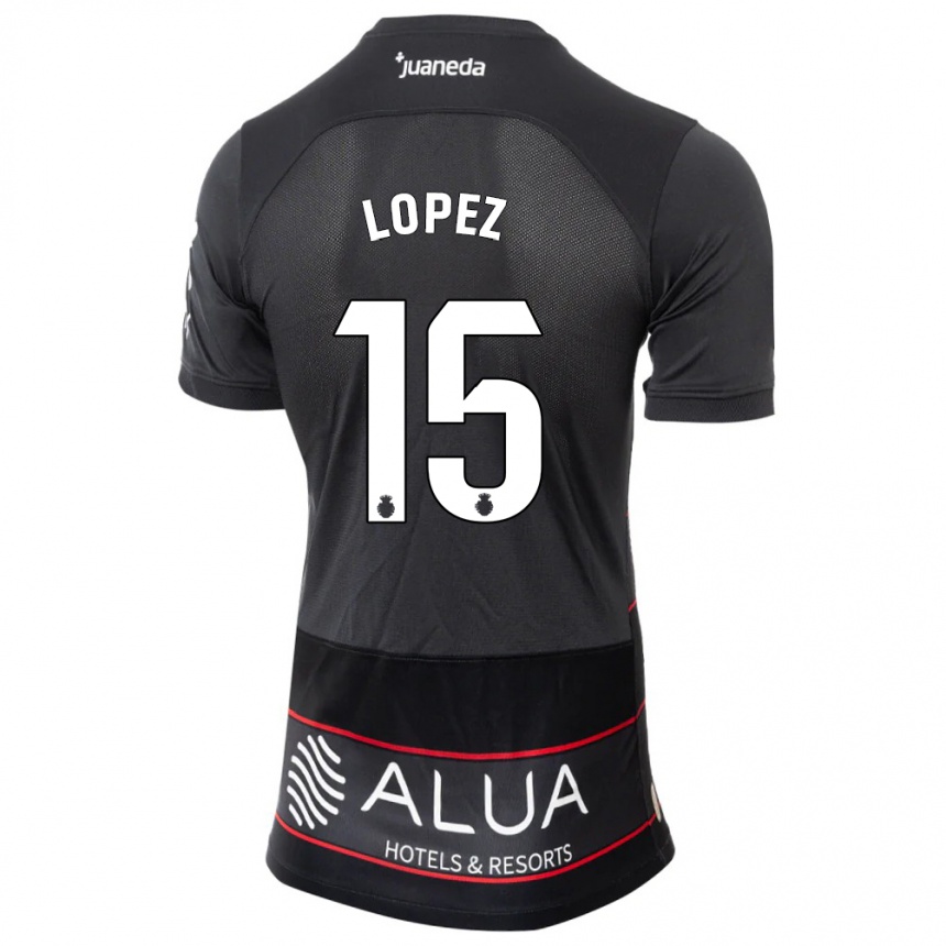 Niño Fútbol Camiseta Marc López #15 Negro 2ª Equipación 2023/24 Perú