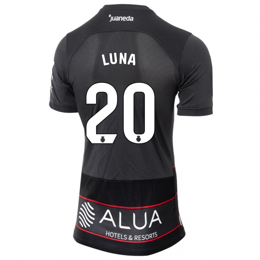 Niño Fútbol Camiseta Daniel Luna #20 Negro 2ª Equipación 2023/24 Perú