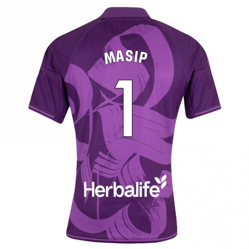 Niño Fútbol Camiseta Jordi Masip #1 Violeta 2ª Equipación 2023/24 Perú