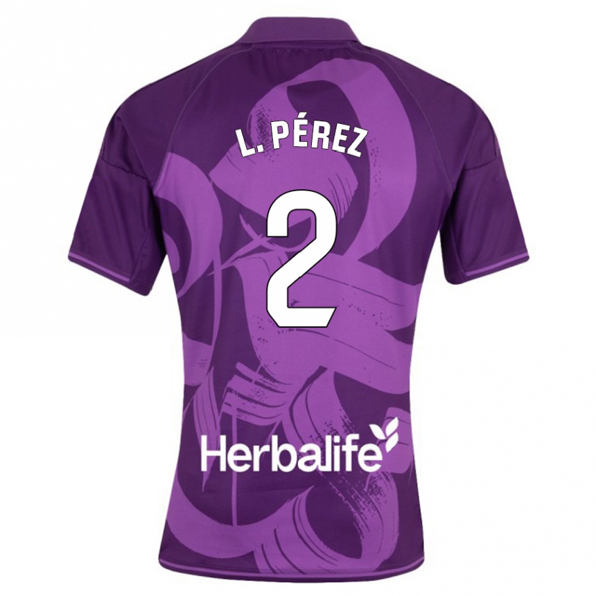 Niño Fútbol Camiseta Luis Pérez #2 Violeta 2ª Equipación 2023/24 Perú