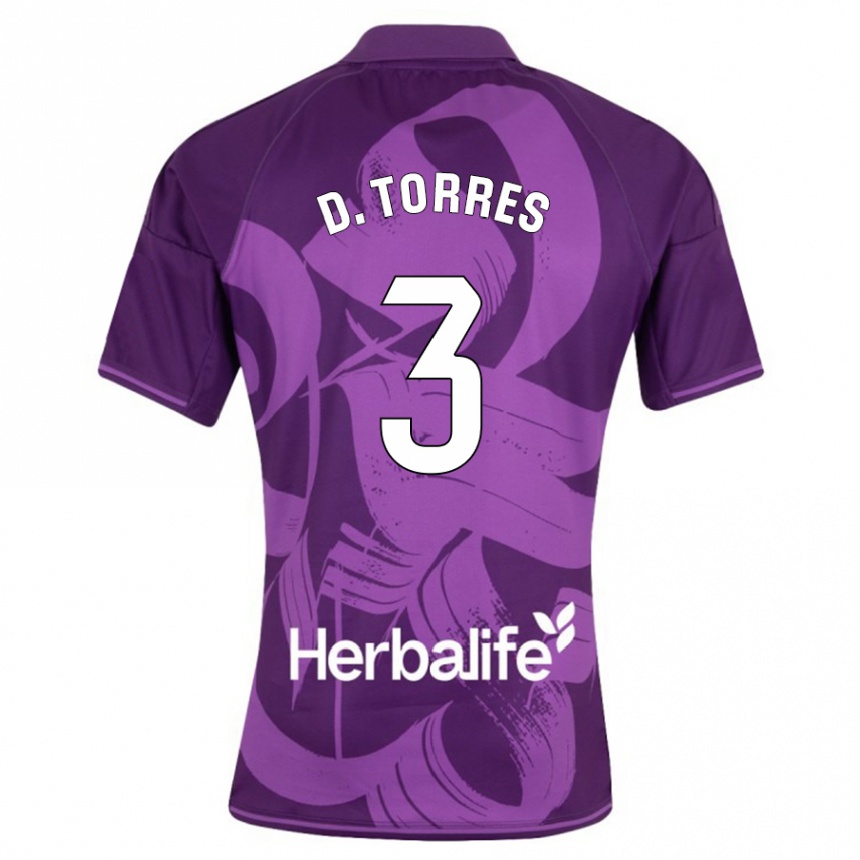 Niño Fútbol Camiseta David Torres #3 Violeta 2ª Equipación 2023/24 Perú