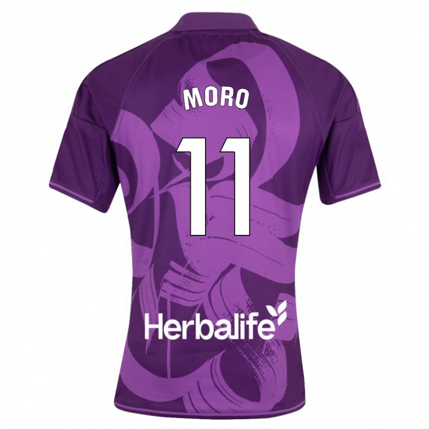 Niño Fútbol Camiseta Raúl Moro #11 Violeta 2ª Equipación 2023/24 Perú