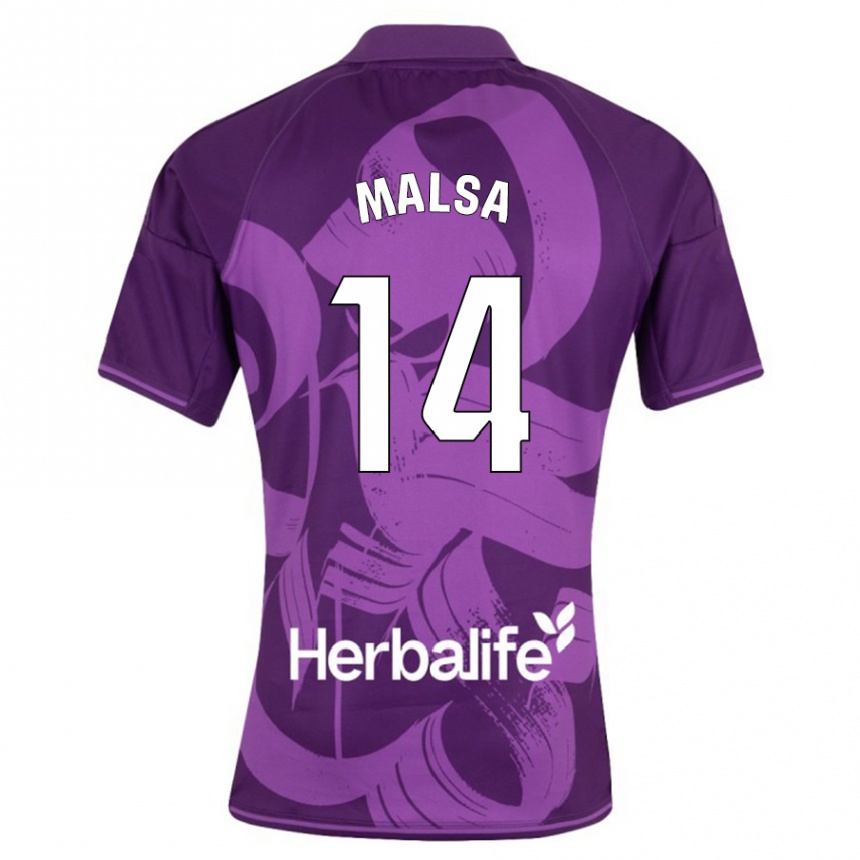 Niño Fútbol Camiseta Mickaël Malsa #14 Violeta 2ª Equipación 2023/24 Perú