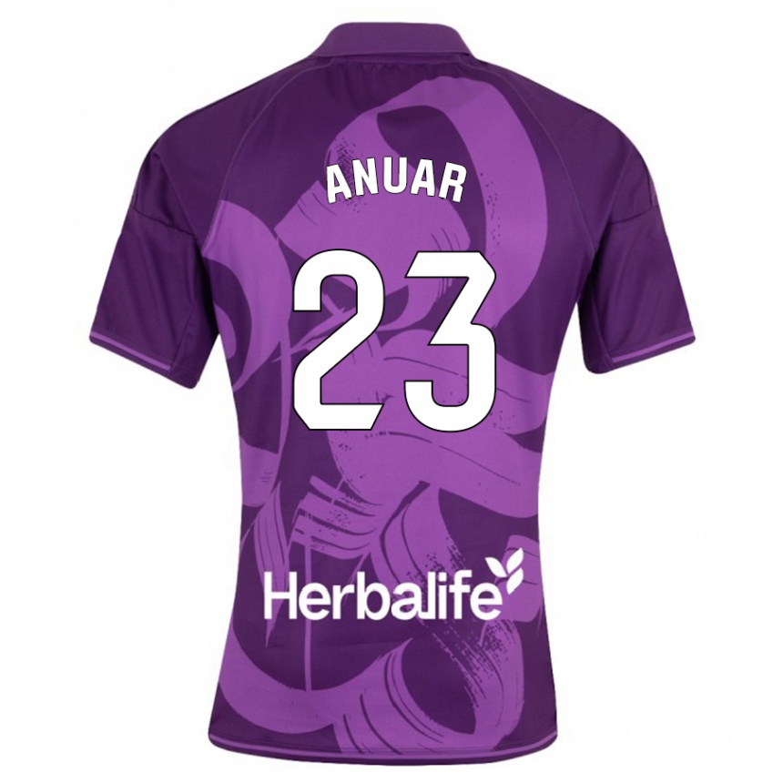 Niño Fútbol Camiseta Anuar #23 Violeta 2ª Equipación 2023/24 Perú