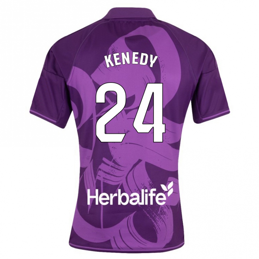 Niño Fútbol Camiseta Kenedy #24 Violeta 2ª Equipación 2023/24 Perú