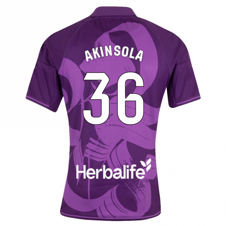 Niño Fútbol Camiseta Tunde Akinsola #36 Violeta 2ª Equipación 2023/24 Perú