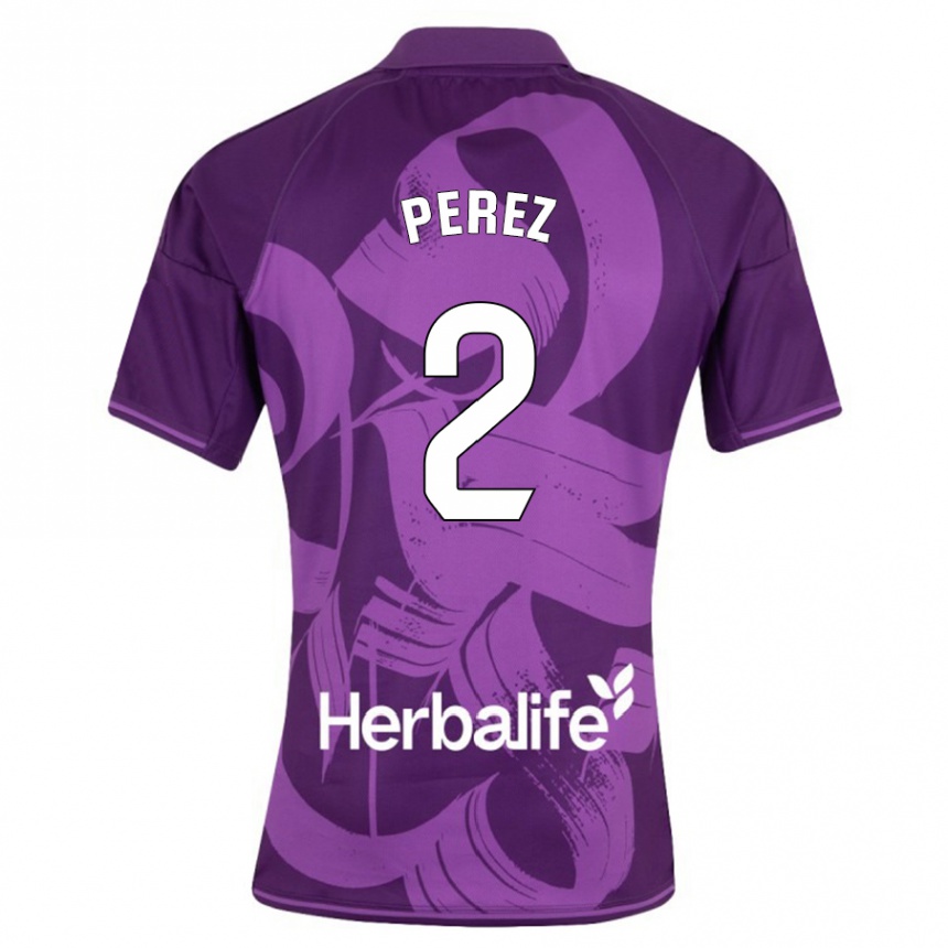 Niño Fútbol Camiseta Iker Pérez #2 Violeta 2ª Equipación 2023/24 Perú