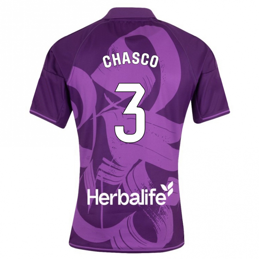 Niño Fútbol Camiseta Raúl Chasco #3 Violeta 2ª Equipación 2023/24 Perú