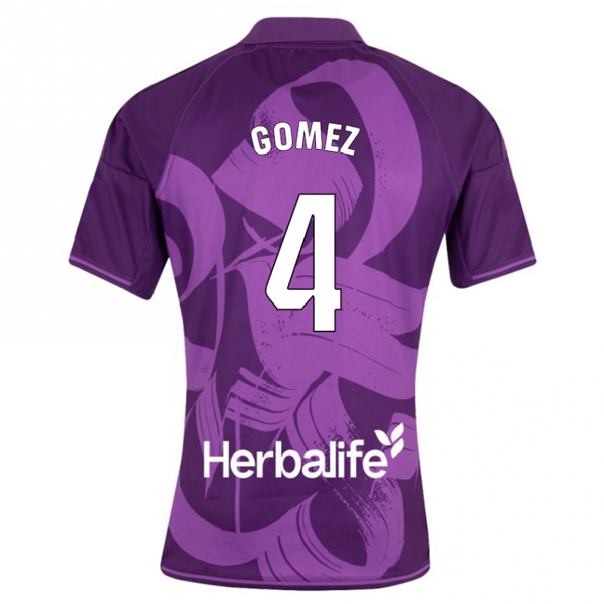 Niño Fútbol Camiseta Adrián Gómez #4 Violeta 2ª Equipación 2023/24 Perú