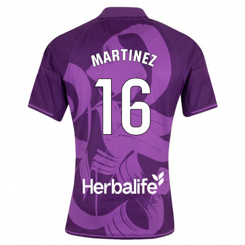 Niño Fútbol Camiseta Jesús Martínez #16 Violeta 2ª Equipación 2023/24 Perú