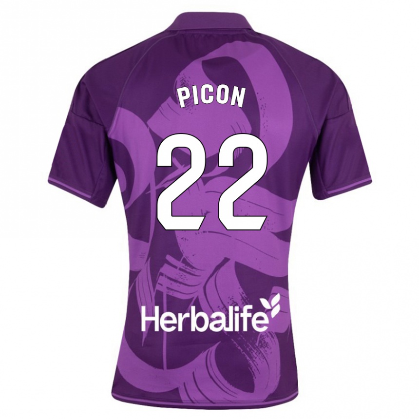 Niño Fútbol Camiseta Pablo Picón #22 Violeta 2ª Equipación 2023/24 Perú