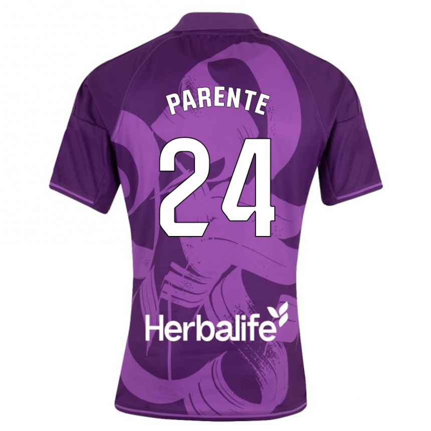 Niño Fútbol Camiseta Iago Parente #24 Violeta 2ª Equipación 2023/24 Perú