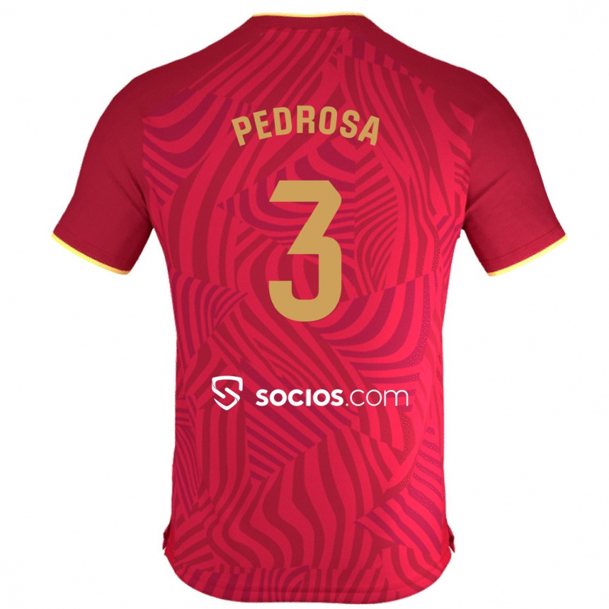 Niño Fútbol Camiseta Adrià Pedrosa #3 Rojo 2ª Equipación 2023/24 Perú