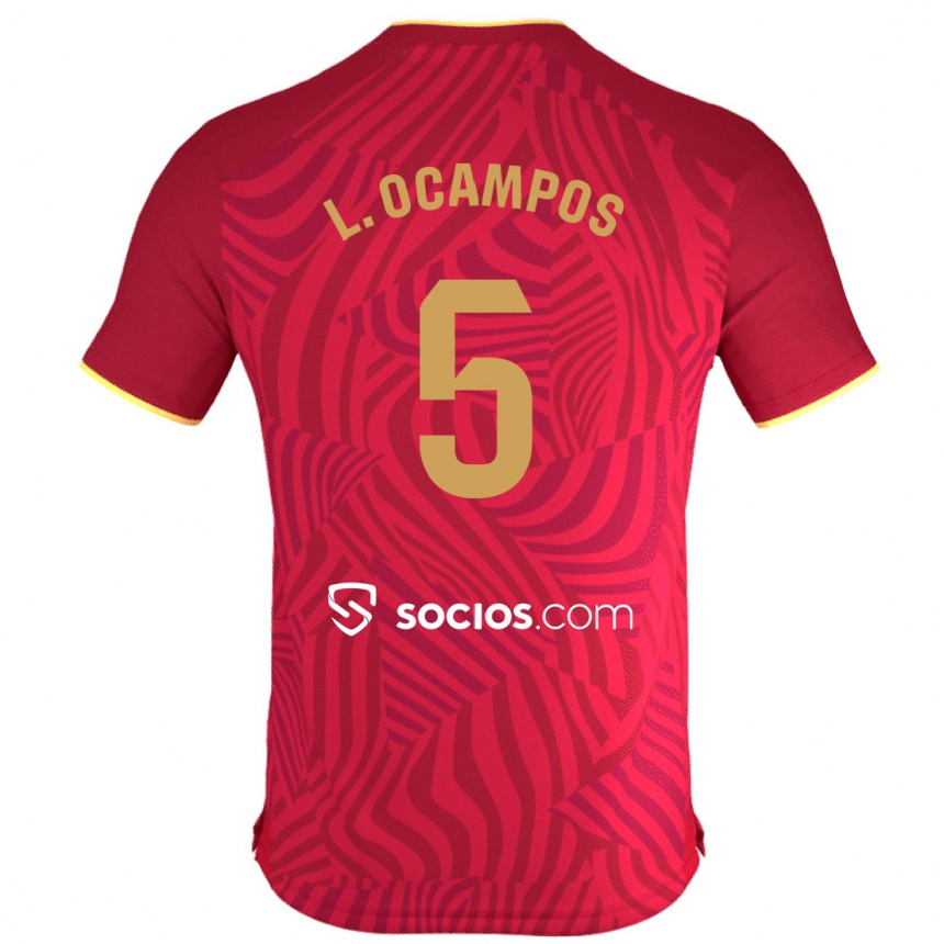 Niño Fútbol Camiseta Lucas Ocampos #5 Rojo 2ª Equipación 2023/24 Perú