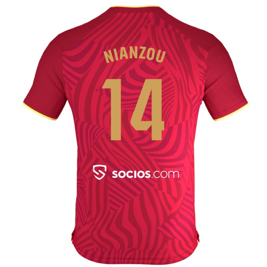 Niño Fútbol Camiseta Tanguy Nianzou #14 Rojo 2ª Equipación 2023/24 Perú