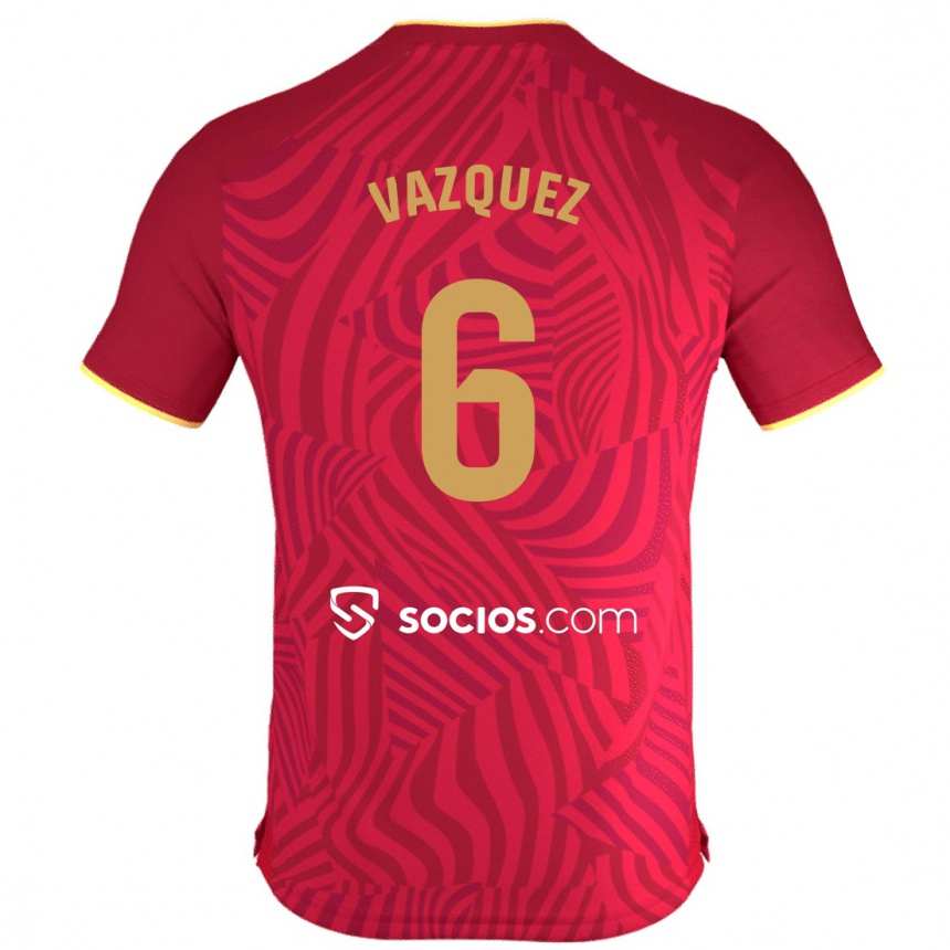 Niño Fútbol Camiseta Manolo Vázquez #6 Rojo 2ª Equipación 2023/24 Perú