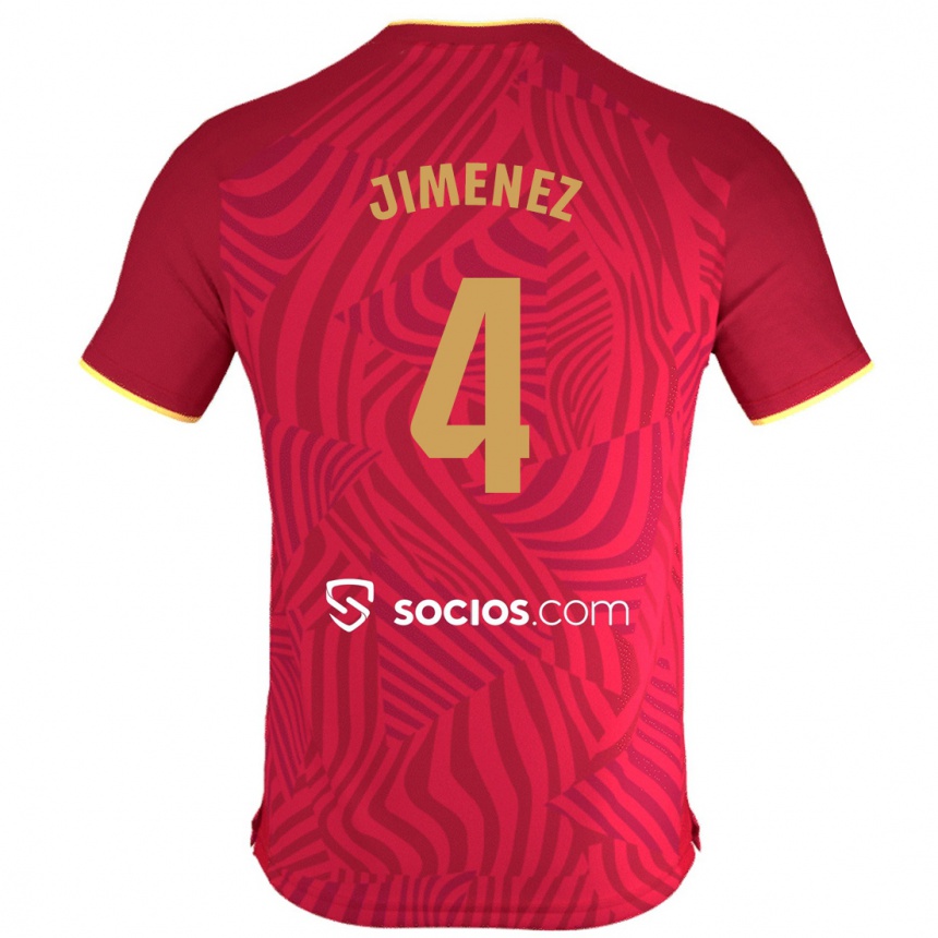 Niño Fútbol Camiseta Diego Jiménez #4 Rojo 2ª Equipación 2023/24 Perú