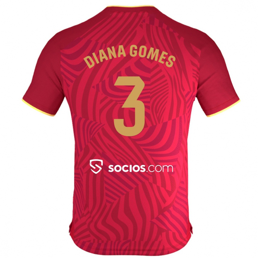 Niño Fútbol Camiseta Diana Catarina Ribeiro Gomes #3 Rojo 2ª Equipación 2023/24 Perú