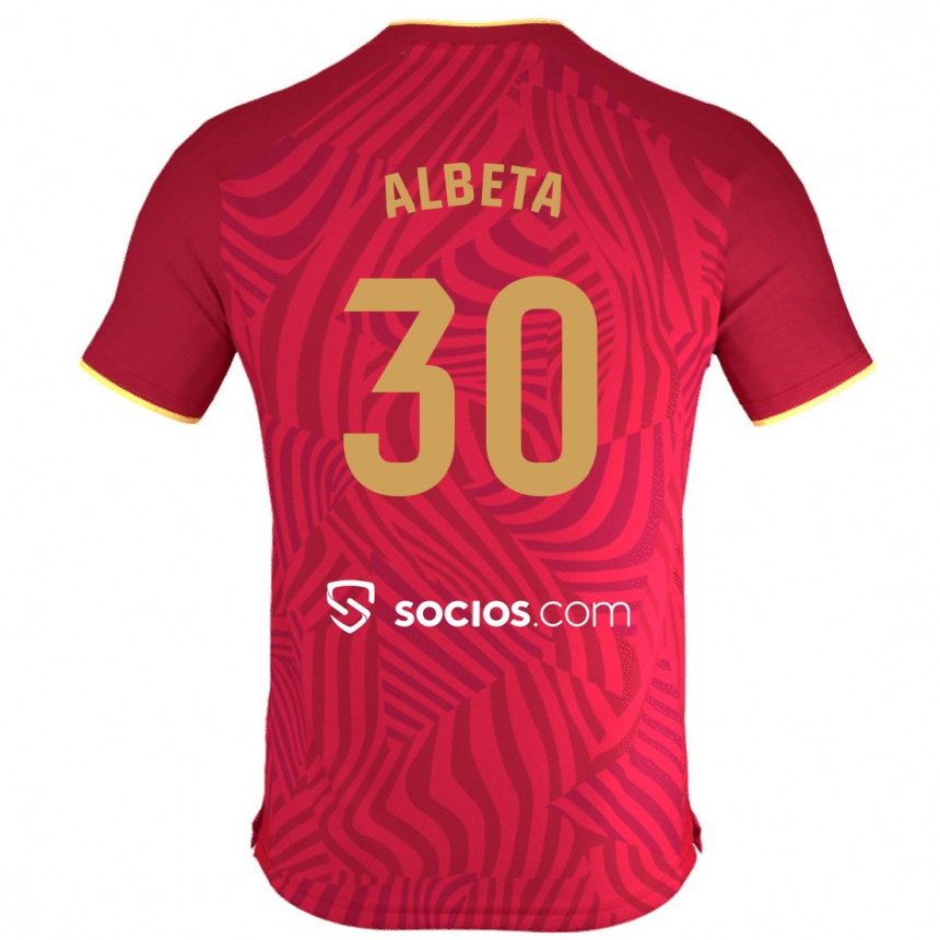 Niño Fútbol Camiseta Alba María López Montiel #30 Rojo 2ª Equipación 2023/24 Perú