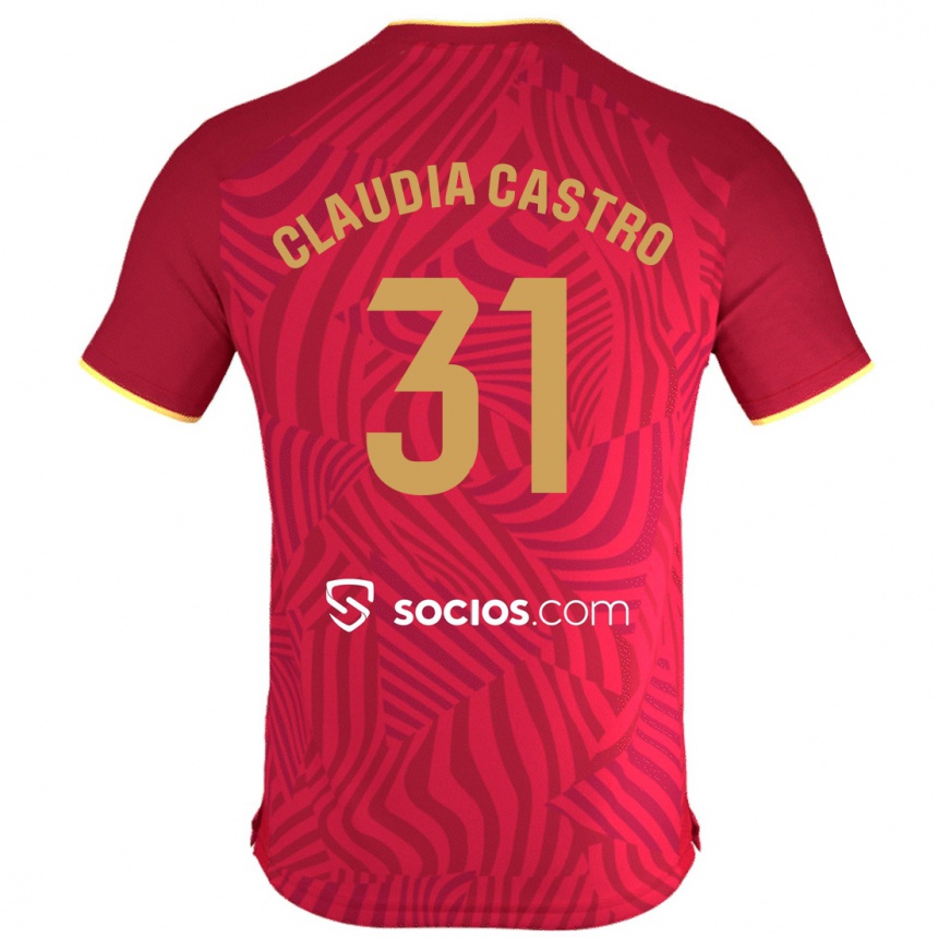 Niño Fútbol Camiseta Claudia Castro Romero #31 Rojo 2ª Equipación 2023/24 Perú