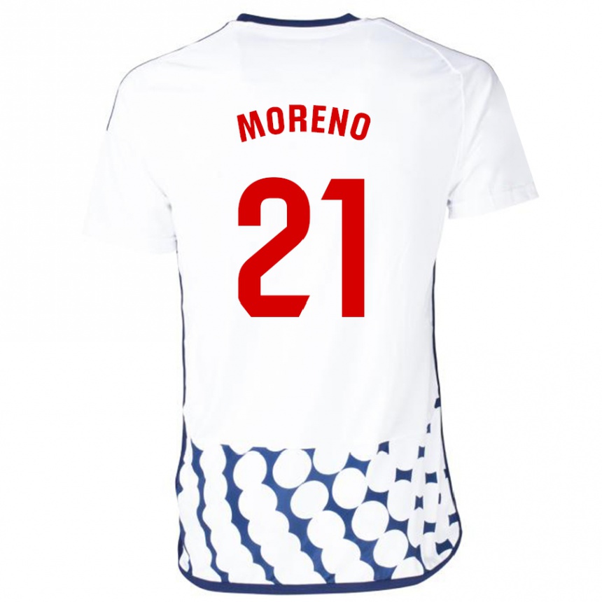 Niño Fútbol Camiseta Diego Moreno #21 Blanco 2ª Equipación 2023/24 Perú