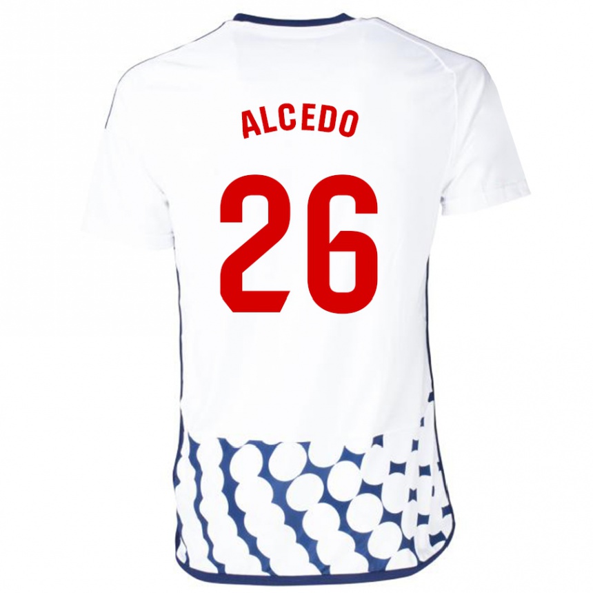 Niño Fútbol Camiseta Juan María Alcedo #26 Blanco 2ª Equipación 2023/24 Perú