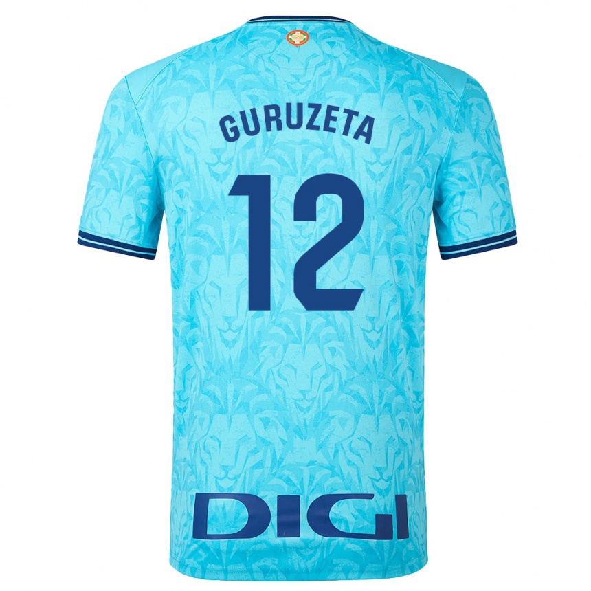 Niño Fútbol Camiseta Gorka Guruzeta #12 Cielo Azul 2ª Equipación 2023/24 Perú