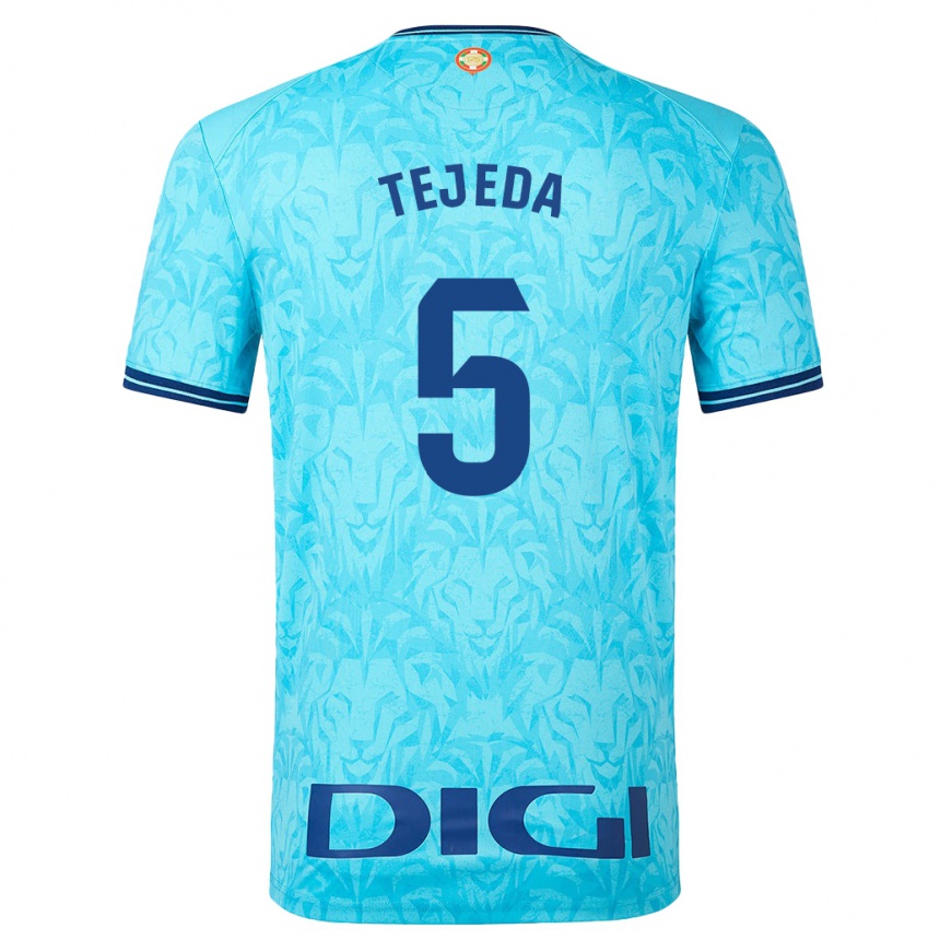 Niño Fútbol Camiseta Diego Tejeda #5 Cielo Azul 2ª Equipación 2023/24 Perú