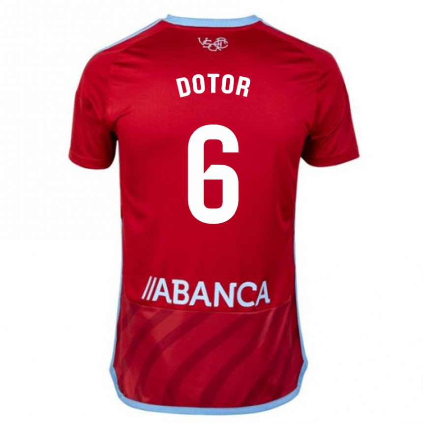 Niño Fútbol Camiseta Carlos Dotor #6 Rojo 2ª Equipación 2023/24 Perú