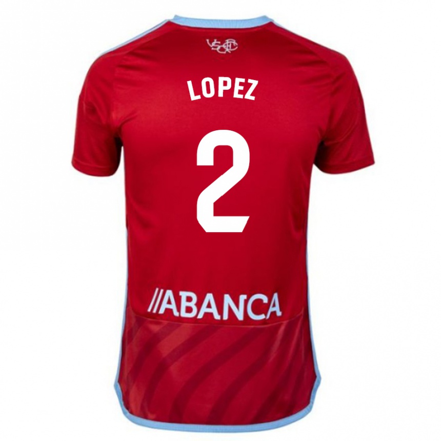 Niño Fútbol Camiseta Iván López #2 Rojo 2ª Equipación 2023/24 Perú