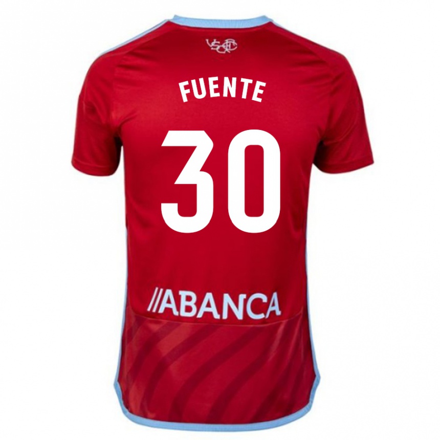 Niño Fútbol Camiseta Mario Fuente #30 Rojo 2ª Equipación 2023/24 Perú